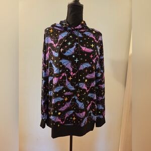 Colorful Bat Print Women's Hoodie